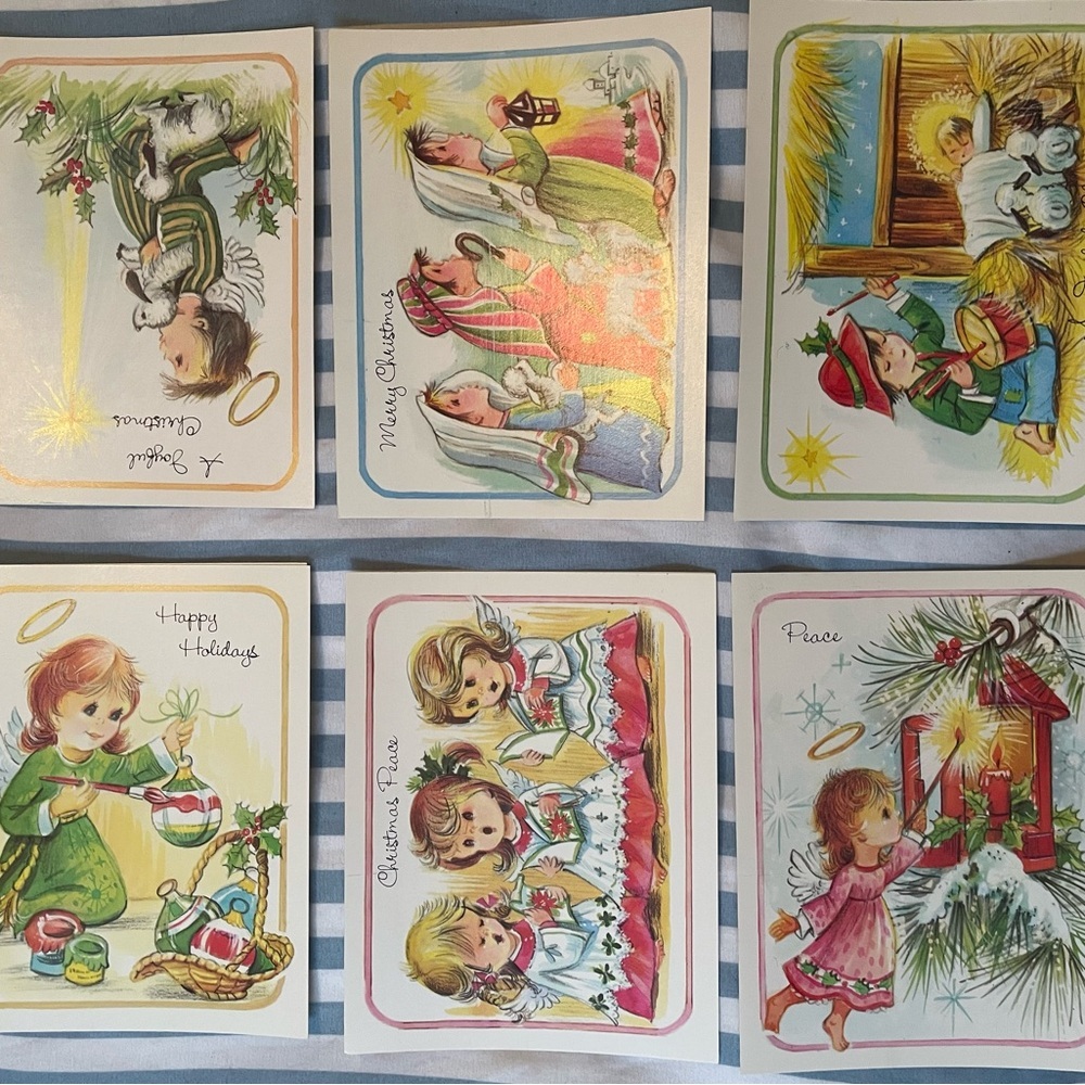 Vintage Christmas Greeting Cards Set 1982